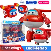 AULDEY Super Wings transformuojami žaislai, Jett & Carl rinkinys, 2 režimai Robotas, Paspauskite, kad įsižiebtų, Oficialiai licencijuotas Oficialiai licencijuotas