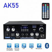 AK55 HiFi skaitmeninis stiprintuvas 2.0 kanalo Bluetooth erdvinio garso AMP Maksimali galia 90W x 2 Garsiakalio namams, automobiliui BT 5.0 garso AMP juoda