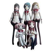 Anime Kaname Madoka Plush Toys Miki Sayaka Tomoe Mami Akemi Homura Figure Magical Girl Toy Abstract Doll DIY Model Birthday Gift 5-28CM black