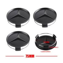 60/63/68/75mm Originalus automobilio ratlankio centrinės dalies dangtelio lipdukas Mercedes Benz AMG C200 C260 C300 W108 W124 W126 W140 W169 W176 black
