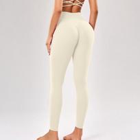 High Waist Yoga Pants Women Butt Lifting Ultra Stretchy Naked Feel Leggings Long Fitness Workout Tights M US 6 white