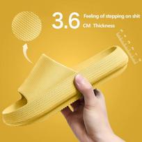 42-43(vidinis 26cm)3.6CM-geltonas-Moteriškos šlepetės storu padu Vyriškos Vasaros Paplūdimio Šlepetės Debesis Batai Vonios Neslystančios Šlepetės Minkštos Sandalai Madingi Šlepetės, 42/43