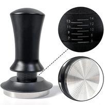 Coffee Tamper 54mm Ripple Base Espresso Tamper Barista Spring Loaded Coffee Tamper with Depth Indication Tampers 51mm 53mm 58mm 51mm black