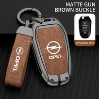 Odinė Cinko Lydinio Automobilio Raktų Dėklas Dangtelis Apsauginis Korpusas Pakabukas Opel Mokka Corsa Astra Phev Grandland Hibridiniam Automobiliui Raktų Aksesuarai brown