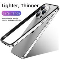Aliuminio Metalinis Silikoninis Buferio Dėklas Apple IPhone 15 14 Plus 13 Pro Max 12 11 XR XS X 7 8 SE 2022 2020 Armor Atsparus Smūgiams Dangtelis iphone13/1·4 sidabras