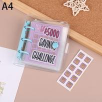 Savings Binder $2100/$5000 Savings Challenge Loose-Leaf Notebook Binder Housing Budget Planner Cash Envelope Savings as the picture gray
