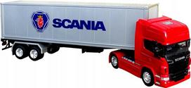 Didelis "scania R470" metalinis vilkiko modelis su puspriekabe