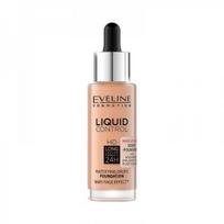 Eveline Liquid Control veido makiažo pagrindas su Niacinamidu 055, Medus 32 ml