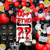 32 Inch Alphanumeric Aluminum Film Birthday Balloon Happy Birthday Flag Balloon Birthday Atmosphere Prop Custom number (can be noted) black