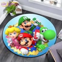 Animacinis Mario Bros apvalus kilimas svetainei Kilimai Mergaičių kosmetikos zona Durų kilimėlis Miegamojo kilimėlis vaikams Mergaitėms 60cm
