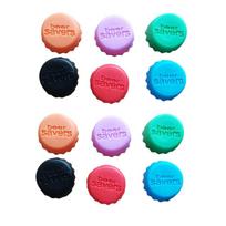 Silica Gel Bottle Cap Reusable Sealed Beer Cap Vinegar Soy Sauce Bottle Soda Cola Cap Wine Protective Stopper 12pcs tamsiai mėlyna spalva