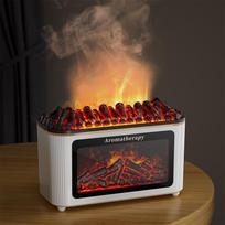 Colorful Flame Aroma Diffuser & Humidifier with Night Light - Perfect for Home, Office, or Bedroom brown