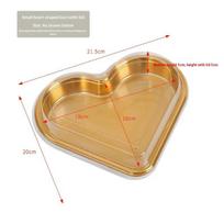Gold Heart-Shaped Tray - Clear Lid Food Storage Box for Party Platters & Valentines Gifts beige