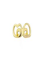 Euro-American Style Gold Hollow Heart Two-Tone Grillz for Daily Street Hip Hop Teeth Decoration auksas