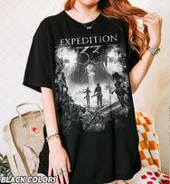 Vintage Clair Obscur Expedition 33 Shirt Dark Aesthetic Fan Tee Graphic T-Shirt Gift for Women and Man Unisex T-Shirt M black
