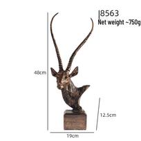Elegant Resin Antelope Head Ornament for Living Room or TV Cabinet Decor gray