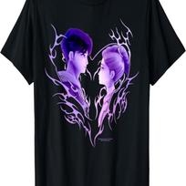 Jinu & Rumi Retro Heart Portrait T-Shirt XXXXXL juoda