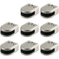 High Quality-Stiklo gnybtas 8 vnt. 8-10 mm 304 Nerūdijančio plieno stiklo gnybtų atrama plokščia nugara Chromo apdaila, tinka turėklams,