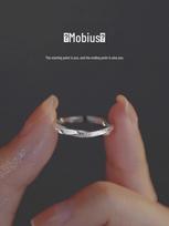 Frosted Möbius Women's Versatile Luxurious Adjustable Open Ring Adjustable Open gray