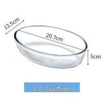 Microwave & Oven Safe Tempered Glass Baking Pan - Heat-Resistant Rectangular & Oval Options for Gratin, Rice, Fish & Fruits white
