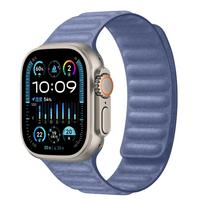 Silicone Strap for Apple Watch Ultra 3/2 49mm 11 10 9 8 7 45mm 41mm 42mm 46mm Band Magnatic Bracelet Wristband iWatch 6 SE Belt S11-10 46mm 44 45 49 šviesiai mėlyna spalva