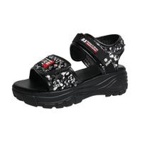 Women Large Size Platform Sport Sandals Magic Tape Casual Shoes 42 juoda