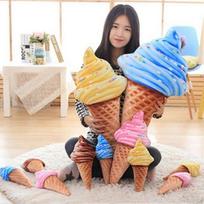 Simuliacinis 3D Ledų Lėlės Pliušinis Įdaryti Minkštas Pagalvėlės Sofos Patalynės Dekoras_Vanilla_66cm