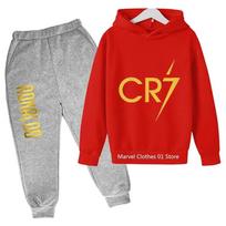 Cristiano Cr7 Cosplay Kostiumai Vaikams Futbolo Idolo Hoodies Rinkinys Kelnės Vaikams Berniukams Aukštos Kokybės Viršutiniai Drabužiai Mergaitėms Drabužių Rinkiniai 150 gray