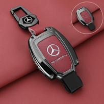 Metalinis automobilio raktų pakabuko dėklas Dangtelis Mercedes Benz C E S klasės W204 W212 W221 GLK X204 ML W164 Apsauginis korpusas Raktų pakabuko priedai black