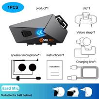 K21 Motorcycle Helmet Headset Bluetooth 6.0 Wireless Headphone Stereo Voice Control Waterproof Noise Reduction with FM Radio for Motorbike Rider gray