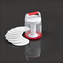 Multi-Layer Burger Patty Maker With Storage Container,Non-Stick Beef Press Mold Freezable Hamburger Patty Box For Bbq Camping one size white