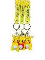 Šviečiantis Pikachu raktų pakabukas, geltonas, 3 vnt.