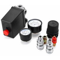 Slėgio jungiklis oro kompresoriaus slėgio reguliatorius kompresorius su slėgio matuoklio jungikliu oro kompresoriaus valdymo vožtuvas 220V 0-180psi su greita jungtimi (220V)