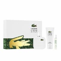 Rinkinys Lacoste L.12.12 Blanc vyrams: tualetinis vanduo EDT, 100 ml + tualetinis vanduo EDT, 7,5 ml + dušo gelis, 100 ml
