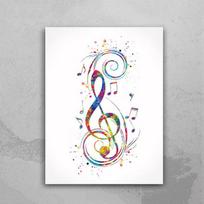 Muzikos natų įranga Vandens spalvos Plakato spaudinys Muzikos menas Senovinis paveikslas Sienos menas Drobės tapyba Namų kambario dekoravimui Cuadros 60x80cm No Framed