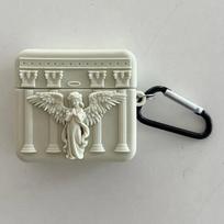 3D Praying Angel silikoninis dėklas Airpods Pro 2 Silikoninis Europos mitologinių istorijų ausinių dangtelis, skirtas Airpods 1 2 3 2021 m. airpods 3 2021 balta
