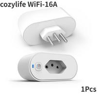 Graffiti Smart WiFi lizdas 16A Brazilian Plug Live Measurement Statistics Mobile App Laiko balso nuotolinio valdymo pultas cozylife WiFi-16A