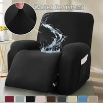 Tampri vandeniui atspari pieno šilko recliner sofos užvalkalas - Universalus pritaikymas 4-piece for 1-seater juoda
