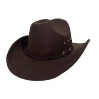 Western Cowboy Hat Woolen Top Hat Big Eave Hat Ethnic Style Jazz Hat M（56-58cm） tamsiai ruda spalva