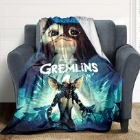 1 vnt. Gremlins pledas, lengvas flanelinis užtiesalas sofai, lovai, kelionėms, stovyklavimui, svetainei, biurui, sofai, kėdei ir lovai 80x120cm black