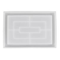 Rectangle Flower Pot Tray Epoxy Resin Mold Storage Plate Dinner Dish Tray Mold Large Plate Resin Casting Mold Craft Tool 1 white