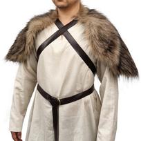 Adjustable Chest Strap Synthetic Roleplay Cloak Soft Cosplay Outerwear For Halloween Costume Party Stage Show Lightweight Travel 1 gray