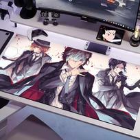 Bungo Stray Dogs Mouse Pad Multiple Sizes Large Square Computer Office Game Table Mats Rubber Anti-slip Mousepads 600x300x2mm gray