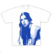 Tate McRae Mėlynas Portretas Grafinis Marškinėliai Medvilniniai Oversized Marškinėliai MOTERIMS Unisex Koncertiniai Prekės Atsitiktiniai Streetwear Gerbėjai Trumpomis Rankovėmis Viršutiniai Drabužiai M white