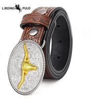 Vaikų vakarietiškas diržas Berniukams ir mergaitėms Vakarietiška sagtimi reljefinis diržas with buckle-70cm black