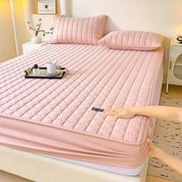 Neperšlampamas čiužinio apsauginis užvalkalas - Antimikrobinis čiužinio užvalkalas su elastinėmis juostelėmis - Hipoalerginis, negarsus plonas čiužinys Only 1PC Pillowcases beige