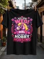 Gerunisex Aus Dem Weg Girl Hobby Horsing Pink Pony With Hearts Stars Laurel Leaves And Ribbon Banner Unisex All TShirt 2XL pink