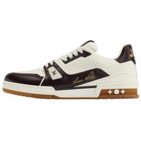 LOUIS VUITTON Trainer Cow Leather Low top Skateboard Shoes Men's Brown 1AKB9X 42 black