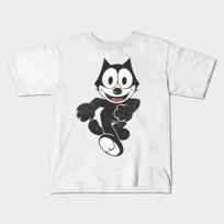 Boys Girls Soft Cotton Graphic Tees Classic Felix T-shirt Breathable Daily School Wear Kids T-Shirts 140 (32-38kg) balta