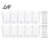 Mini vazonai alokazijų gumbams Savlaistomi augalų vazonai Kambariniai augalai Maži su vandens lygio indikatoriumi Skaidrūs automatinio drėkinimo konteineriai 3Inch 10pcs